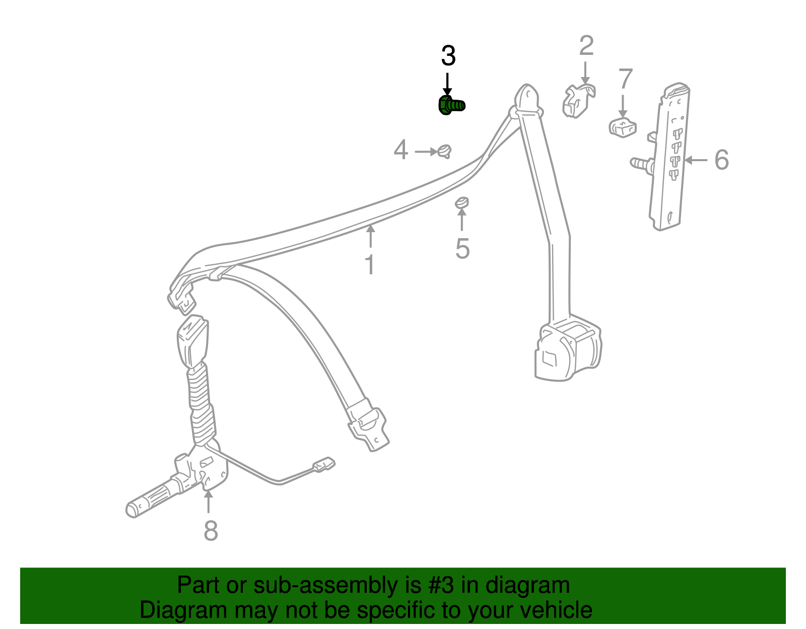 Retractor Assembly Bolt - BMW (72-11-8-411-475)
