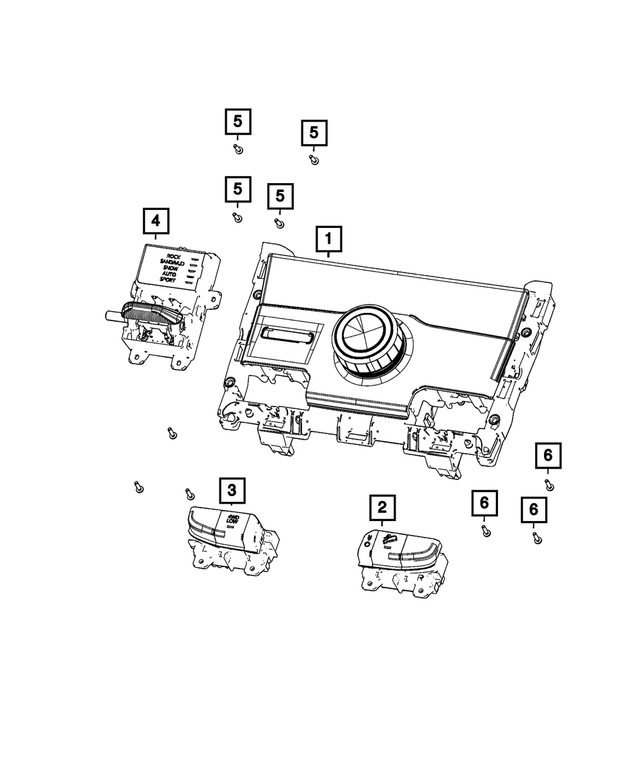 68476686AC - Electrical: 3 Gang Switch for Jeep: Grand Cherokee, Grand Cherokee L Image