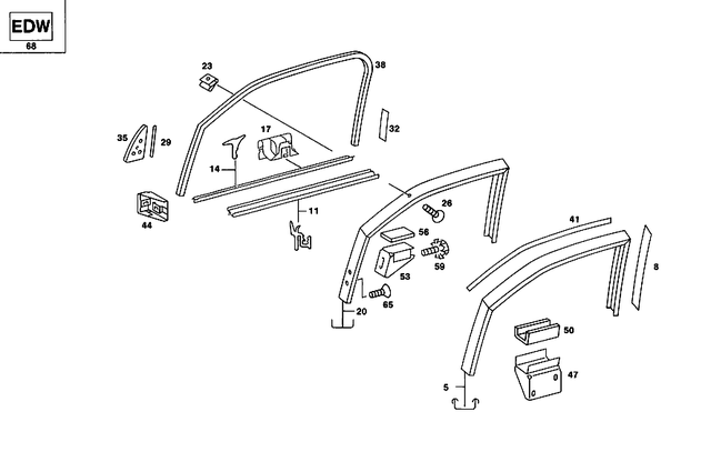 1267200817 - Doors: Window Guide Rail for Mercedes-Benz: 560SEL Image image