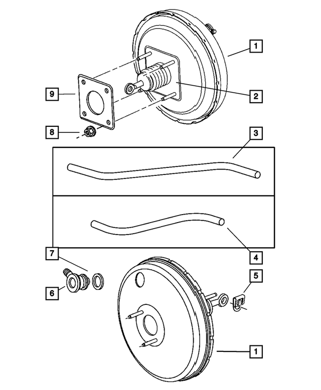 4883813AA - Service Brakes: Brake Booster Check Valve Grommet, Mounting for Mopar Image