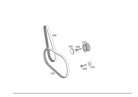 V-Belt, Belt Tightener, Sheave Pulley for 1999 Mercedes-Benz E430 #0