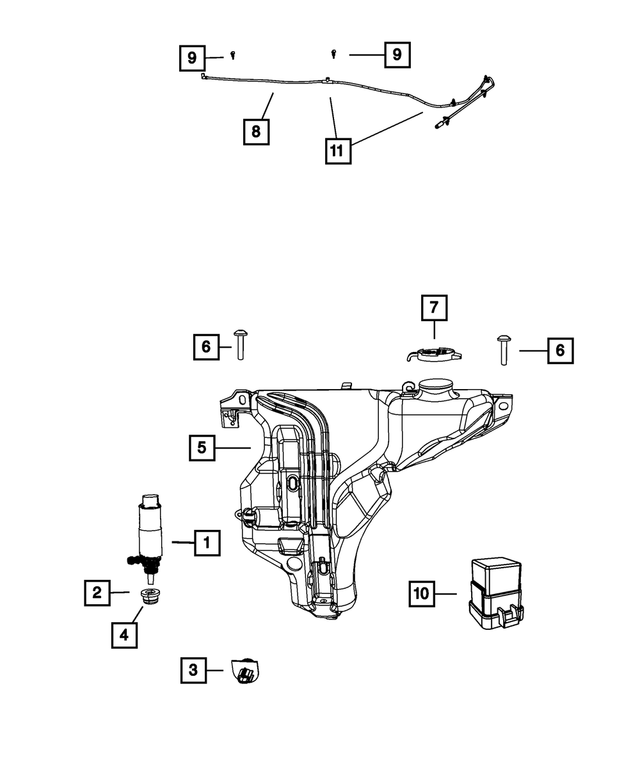 4806296AA - Electrical: Washer Hose Clip for Mopar Image