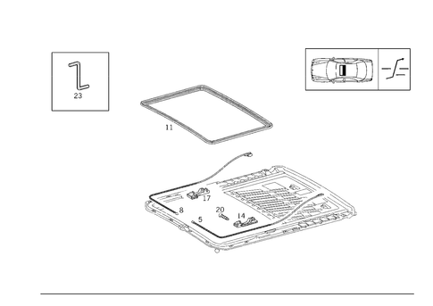 Sliding-Roof Drive, Cable for 1994 Mercedes-Benz E420 #0