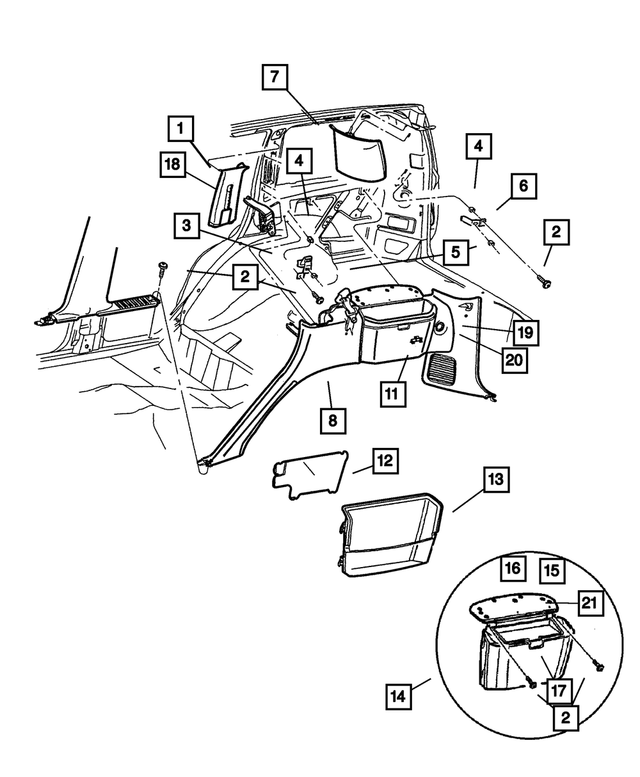 5GY49TL2AF - Interior Trim: C Pillar Molding, Left for Mopar Image