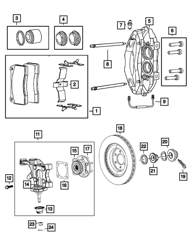 5290124AG - Brakes: Rear Knuckle, Left Rear for Mopar Image