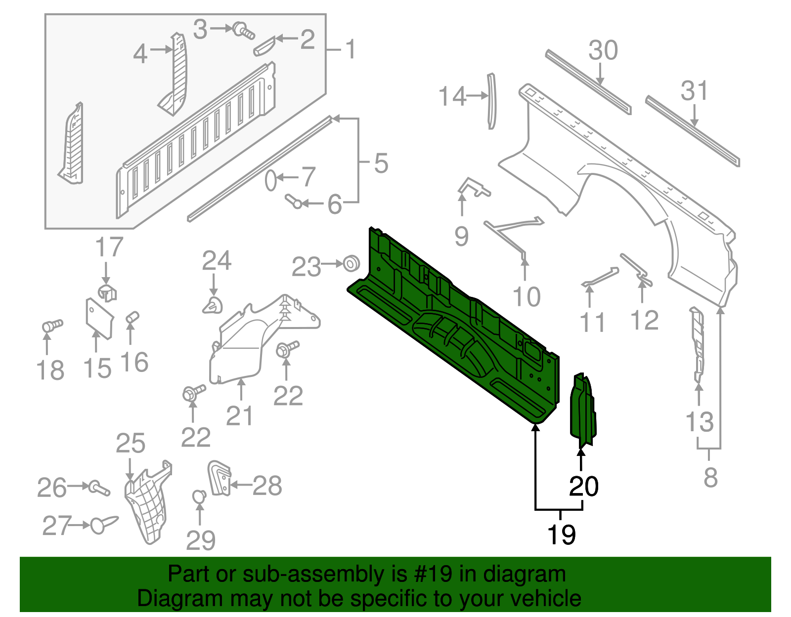 Inner Panel Assembly - Nissan (93380-9FV1B)
