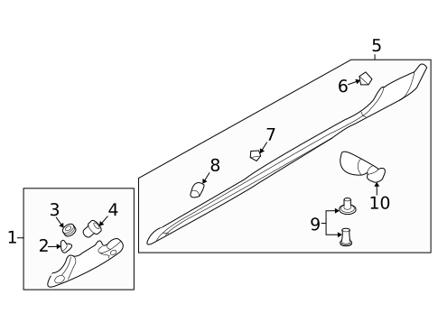 Exterior Trim - Pillars for 2006 Kia Sedona #0
