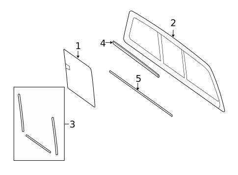 Glass & Hardware - Back for 2008 Lincoln Mark LT #1