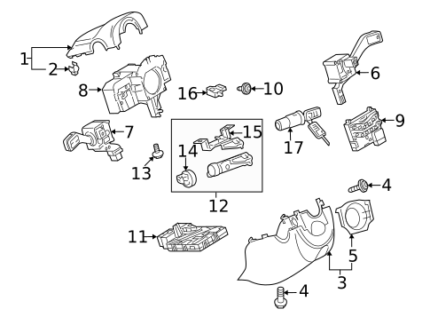 Shroud, Switches & Levers for 2010 Volkswagen Tiguan #0