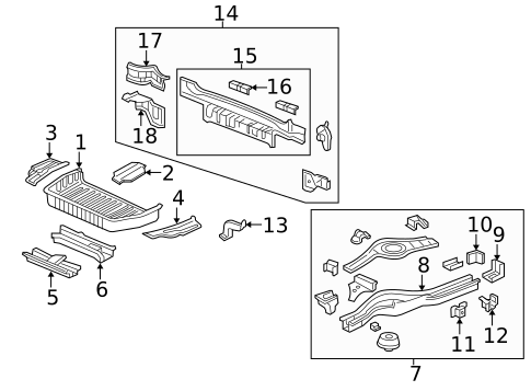 Rear Floor & Rails for 2007 Honda Odyssey #0