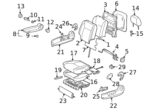 Front Seat Components for 2004 Toyota Sienna #0