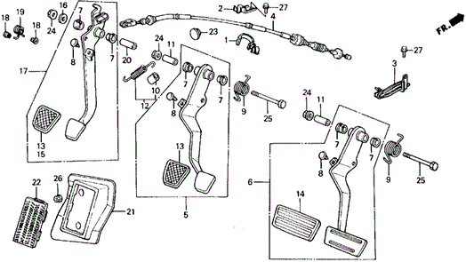 Brake Pedal - Clutch Pedal for 1988 Honda Civic #0