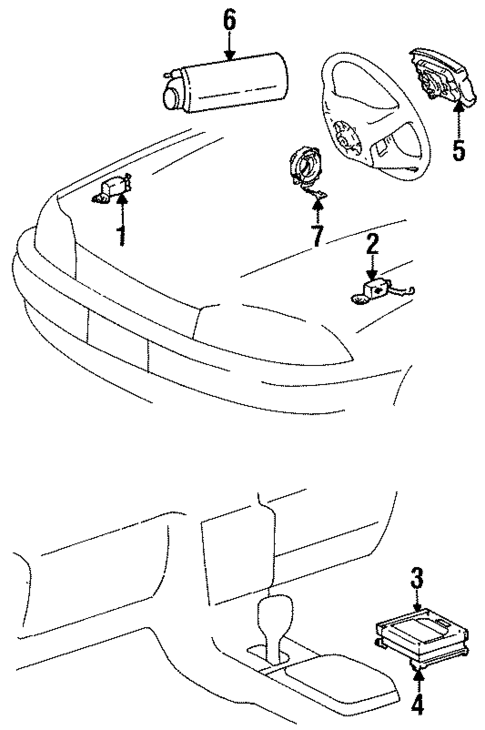 Air Bag Components for 1996 Toyota Camry #0