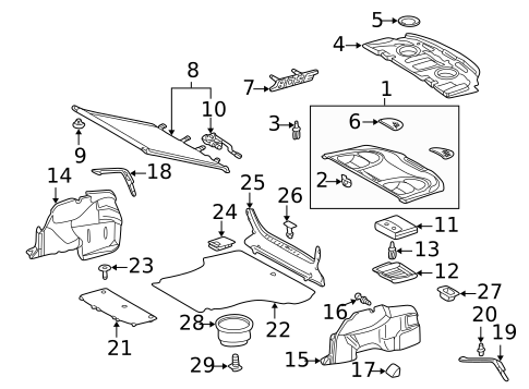 Interior Trim - Rear Body for 2002 Mercedes-Benz CLK 55 AMG&reg; #0