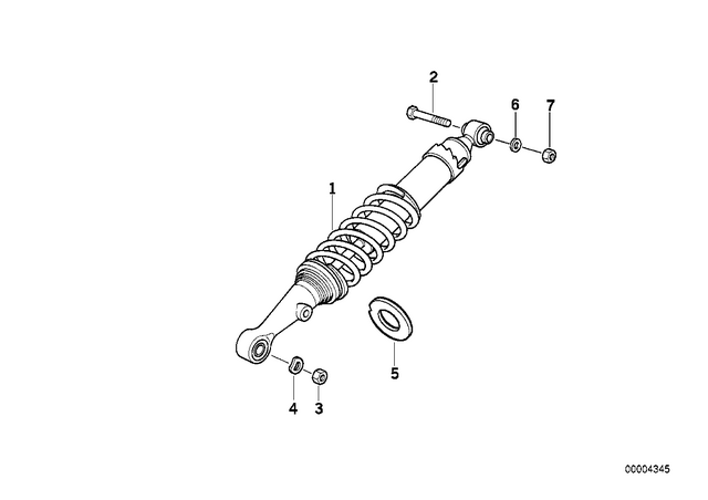 7119915603 - Rear Axle, Rear-Wheel Drive, Suspension: Hex Bolt - M10X55-8.8-zns for BMW-Motorrad Image