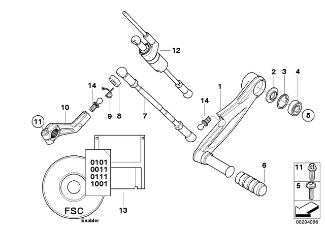 23417712039 - : Shift Lever for BMW-Motorrad Image