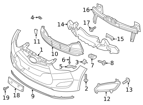 Bumper & Components - Front for 2015 Hyundai Veloster #1