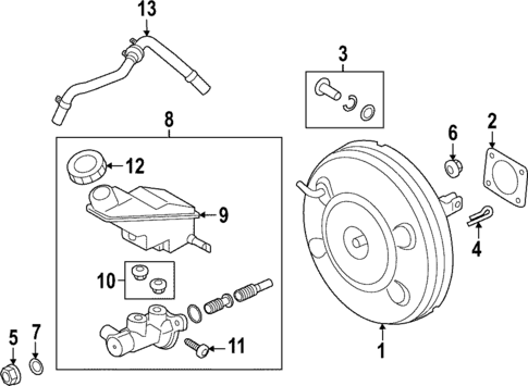 Master Cylinder - Components On Dash Panel for 2022 Hyundai Santa Fe #0