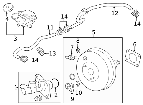 Master Cylinder - Components On Dash Panel for 2015 Mitsubishi Outlander #0