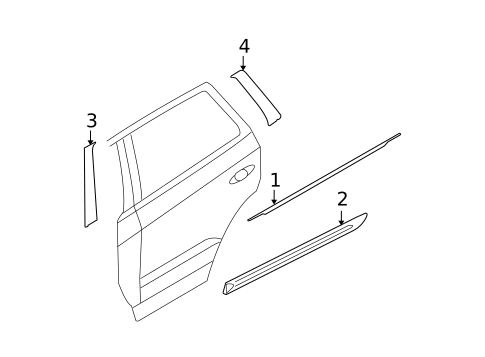 Exterior Trim - Rear Door for 2009 Hyundai Santa Fe #0