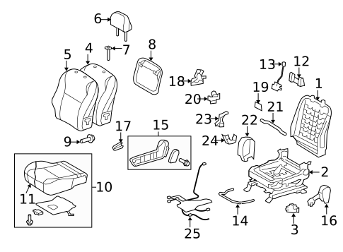 Passenger Seat Components for 2011 Toyota Matrix #0