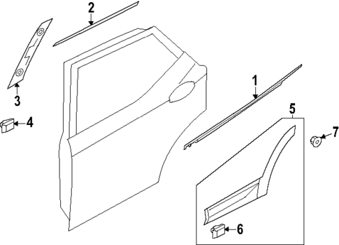 Exterior Trim - Rear Door for 2025 Hyundai Santa Fe #0