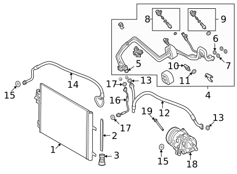 Condenser, Compressor & Lines for 2009 Land Rover LR2 #0