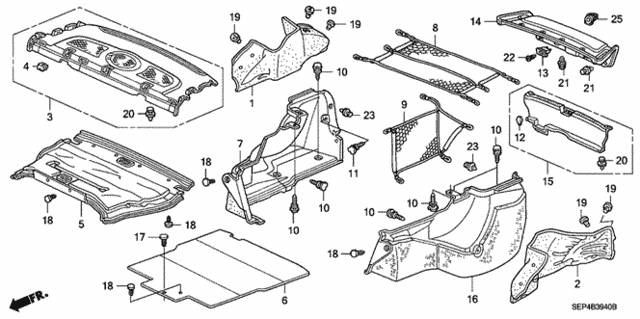 Rear Tray - Side Lining for 2004 Acura TL #0