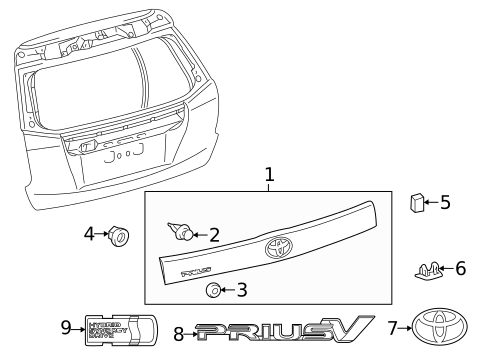 Exterior Trim - Lift Gate for 2014 Toyota Prius V #0