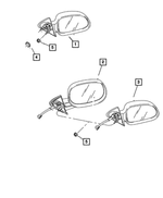 55077254AE - Doors and Related Parts: Outside Rearview Mirror, Right for Mopar Image