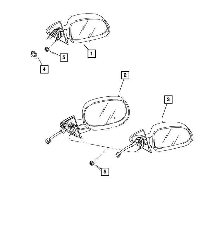 55077253AE - Doors and Related Parts: Outside Rearview Mirror, Left for Mopar Image