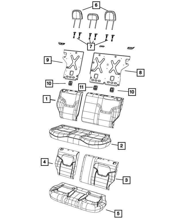 6SH58PXRAA - : Rear Seat Back Cover, Left for Mopar Image