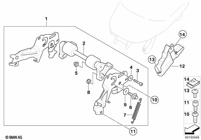 52537687975 - Seats and Seat Bench: Vertical Seat Adjuster -  for BMW-Motorrad Image