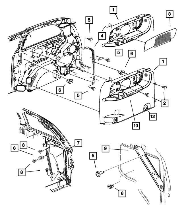 « SW20BD1AD – Interior Trim : Garnissage De Custode Panneau, Côté Droit pour Mopar Image »