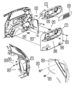 5028553AB - Interior Trim: Internal D-ring for Chrysler: Town &amp; Country | Dodge: Caravan, Grand Caravan | Ram: C/V Image