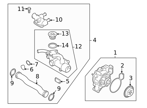 Water Pump for 2010 Saab 9-3X #0