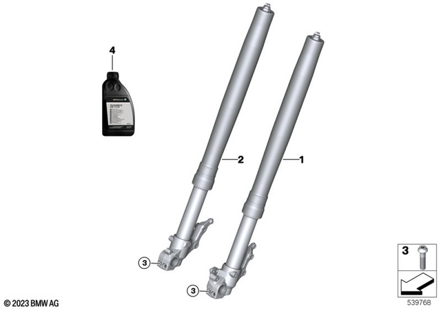 7129907380 - Front Axle, Front Suspension: Isa Screw - M8X35-8.8-ZNNIV for BMW-Motorrad Image