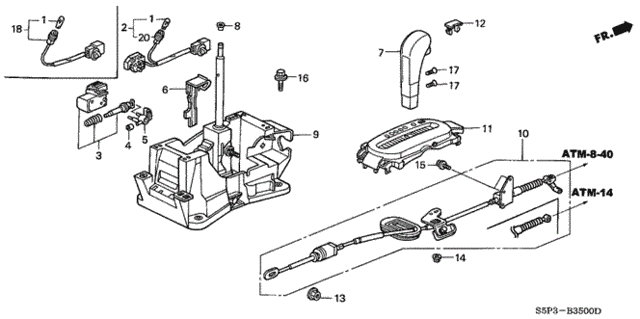Select Lever for 2002 Honda Civic #0