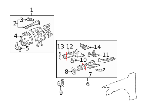 Structural Components & Rails for 2012 Lexus IS350 #0