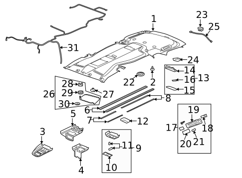 Interior Trim - Roof for 2006 Pontiac Montana #0