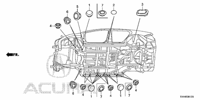 Grommet (Lower) for 2013 Acura RDX #0