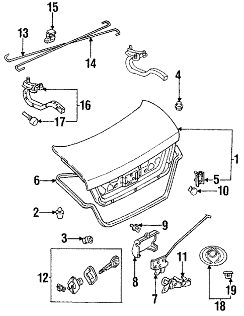 Lid & Components for 1996 Mazda Protege #0