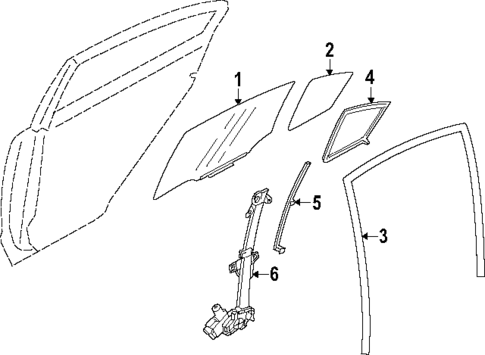 Glass - Rear Door for 2022 Subaru WRX #0
