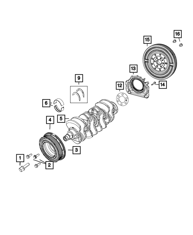 4893989AA - 1.4LTurbo; Engine: Crankshaft for Mopar Image