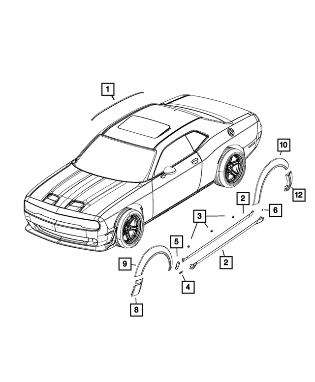 « 1GD40LAUAE – Exterior Ornamentation : Toit Moulure, Côté Droit pour Mopar Image »