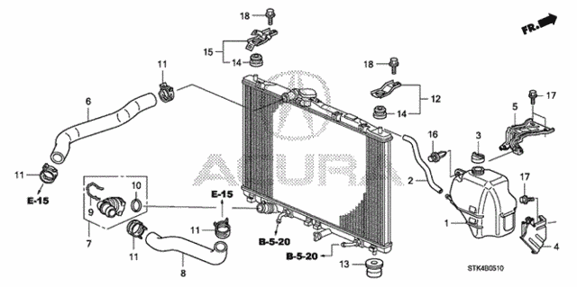 Radiator Hose - Reserve Tank for 2007 Acura RDX #0