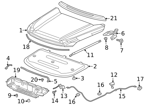 Hood & Components for 2023 GMC Acadia #0