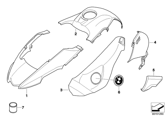 46637727817 - : Fuel Tank Cover, Center for BMW-Motorrad Image