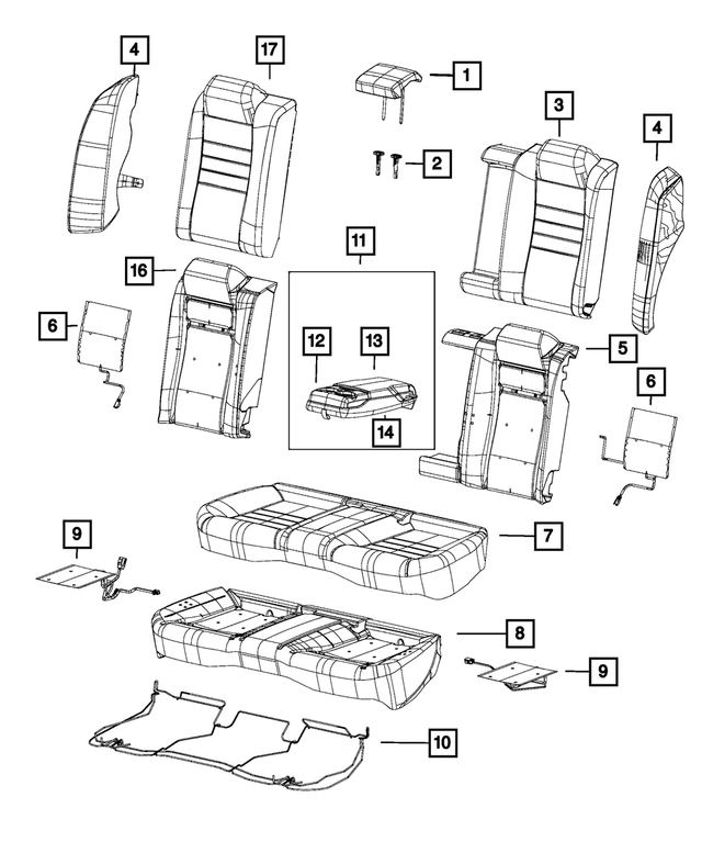 5SB041X9AB - Interior Trim: Seat Bolster, Right for Mopar Image