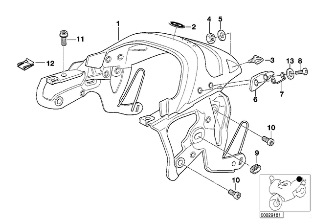 52532328563 - : Bracket Rear Left         for BMW-Motorrad Image